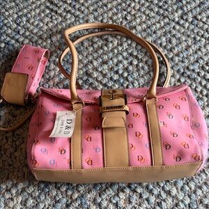 Y2K bubblegum Pink Barbiecore Satchel with Tan Trim